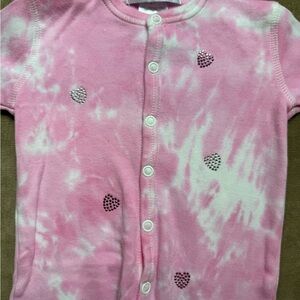 Baby Steps Pink and White Tie-Dye One Piece